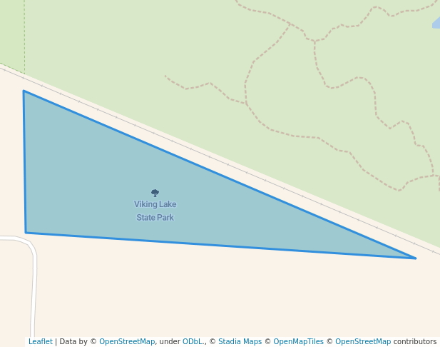 walking in Viking Lake State Park map in Stanton