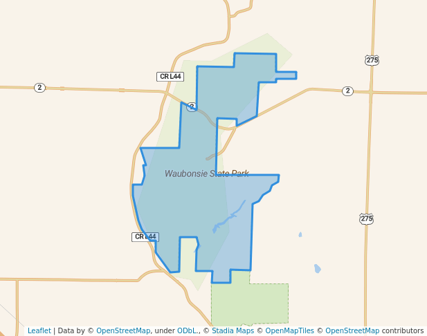 walking in Waubonsie State Park map in Hamburg