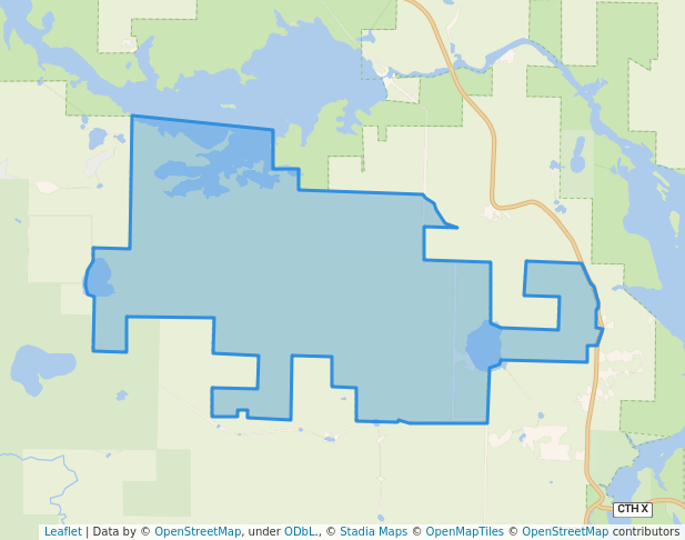 walking in Governor Thompson State Park map in Crivitz