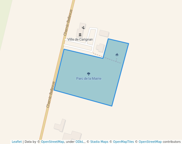 walking in Parc de la Mairie map in Carignan