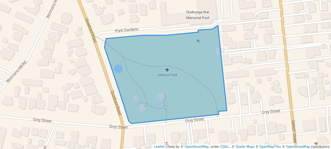 walking in Jellicoe Park map in Auckland