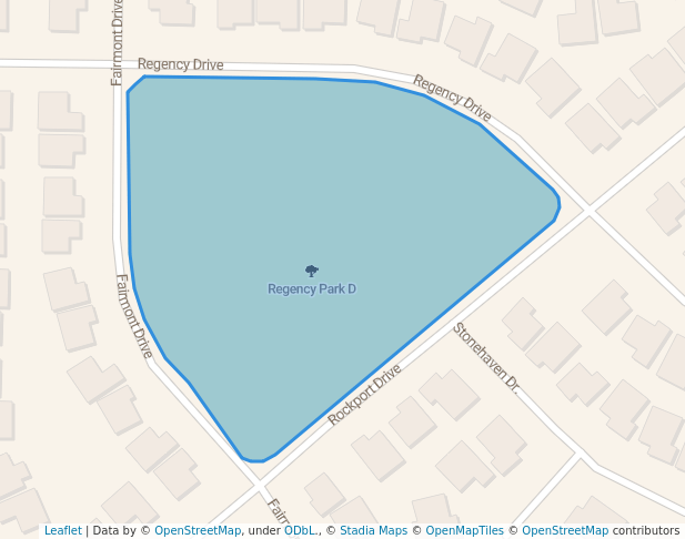 walking in Regency Park D map in Los Banos