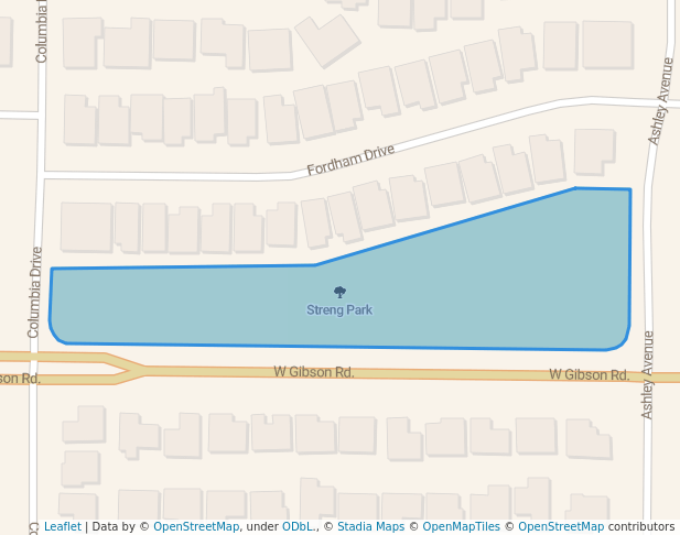 walking in Streng Park map in Woodland
