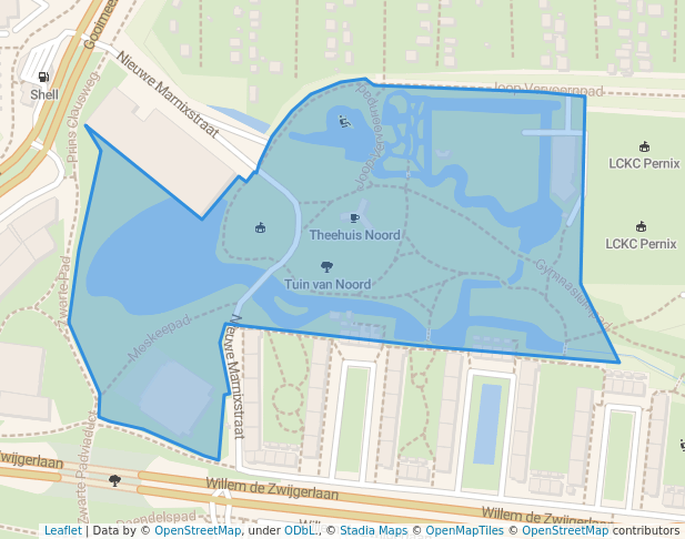 walking in Tuin van Noord map in Leiden