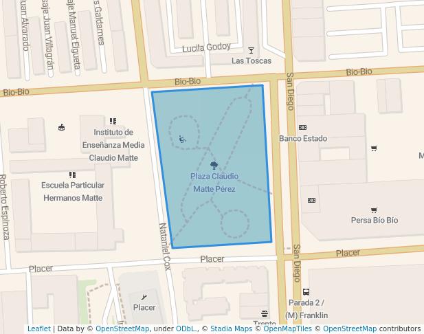 Plaza Claudio Matte Pérez in Santiago | Map and Routes
