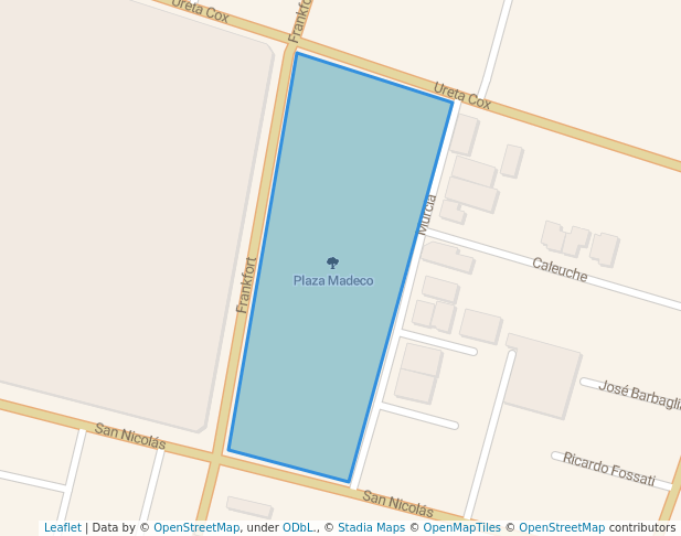 walking in Plaza Madeco map in San Miguel