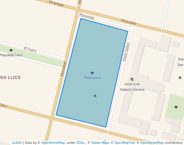 walking in Plaza Llico map in San Miguel