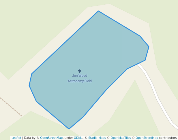 walking in Jon Wood Astronomy Field map in Mansfield
