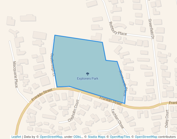 walking in Explorers Park map in Traralgon