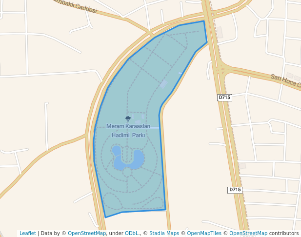 walking in Meram Karaaslan Hadimi  Parkı map in Konya