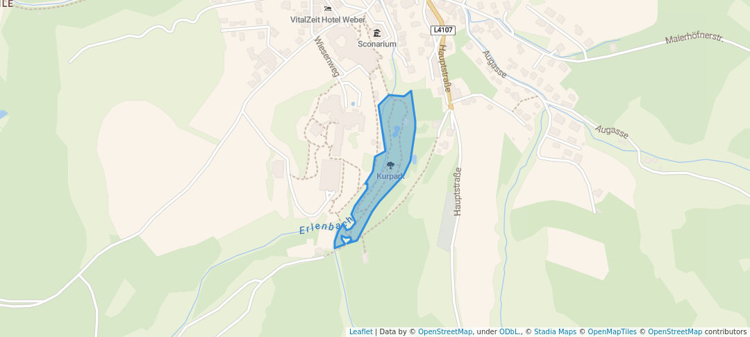 walking in Kurpark map in Bad Schönau