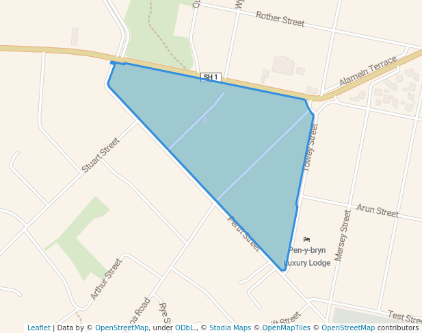 walking in Awamoa Park map in Oamaru