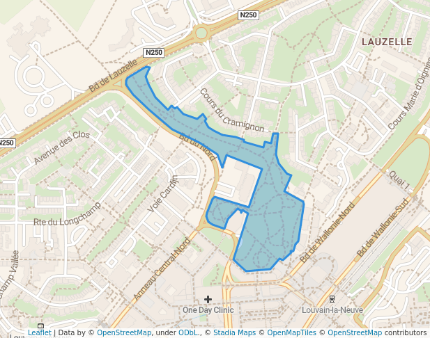 walking in Parc de la Source map in Ottignies-Louvain-la-Neuve