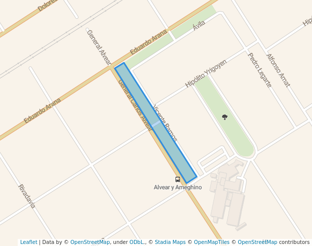 walking in Parque de las Artes map in Monte Grande