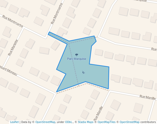 walking in Parc Marquise map in Brossard