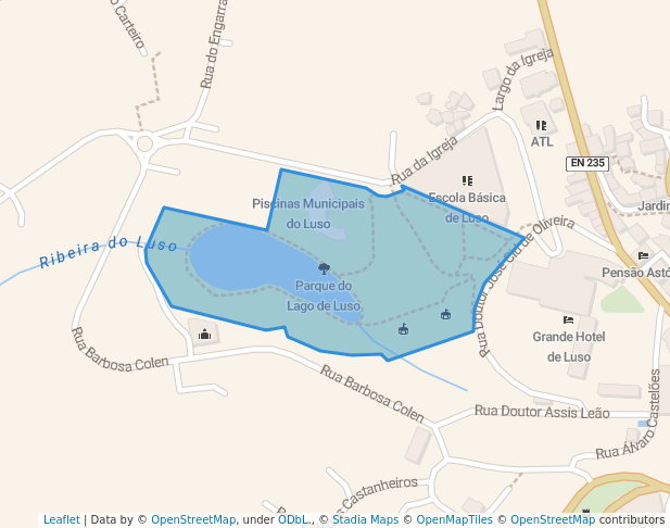 walking in Parque do Lago de Luso map in Luso