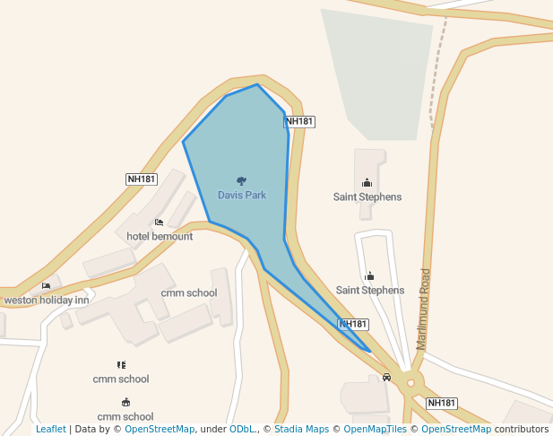 walking in Davis Park map in Ooty