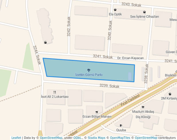 walking in İzettin Görnü Parkı map in Batman