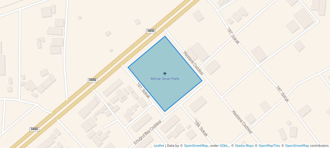 walking in Mimar Sinan Parkı map in Gölbaşı