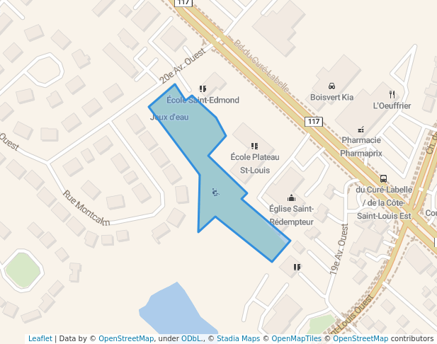 walking in Parc du Plateau St-Louis map in Blainville