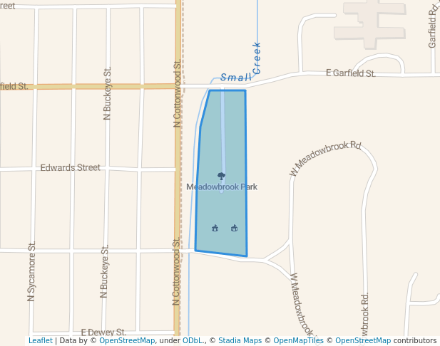 walking in Meadowbrook Park map in Iola