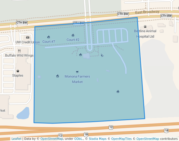 walking in Ahuska Park map in Monona