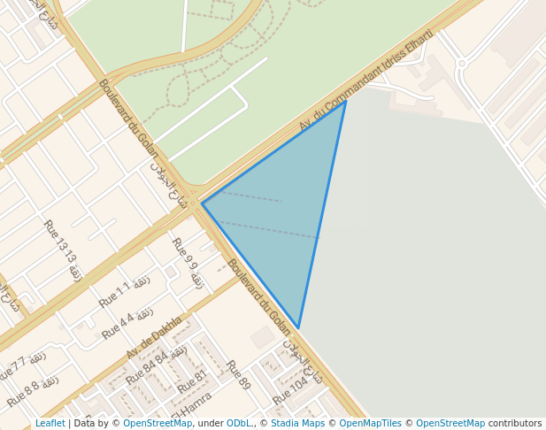 walking in Jardin Alesco map in Casablanca