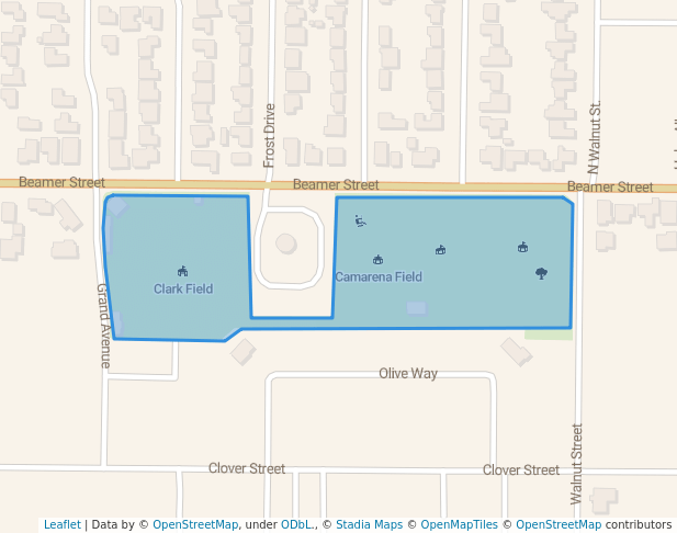 walking in Christiansen Park map in Woodland