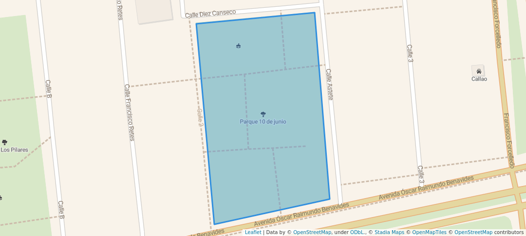 walking in Parque 10 de junio map in Callao