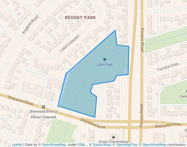 Laird Park in Regina | Map and Routes