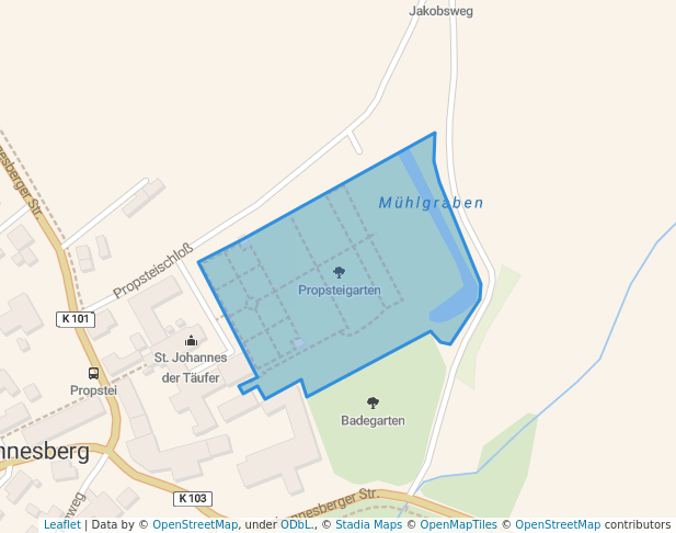 walking in Propsteigarten map in Fulda