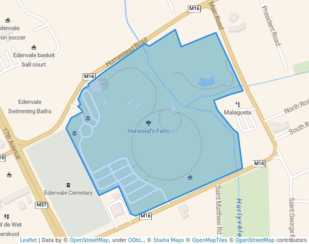 walking in Horwood's Farm map in Edenvale