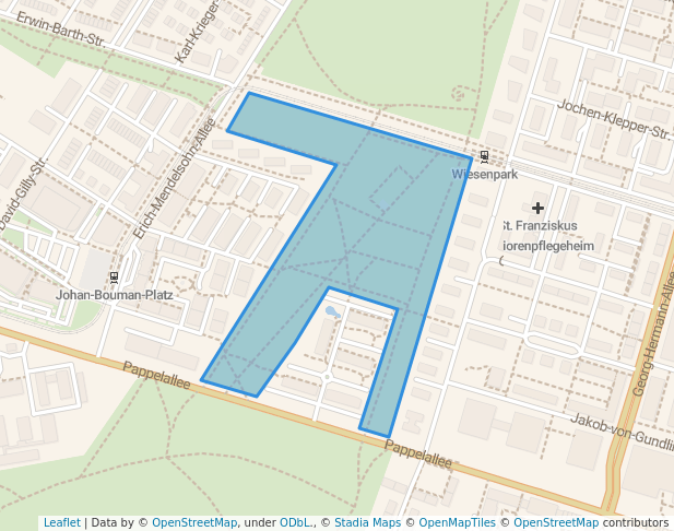 walking in Volkspark Potsdam map in Potsdam