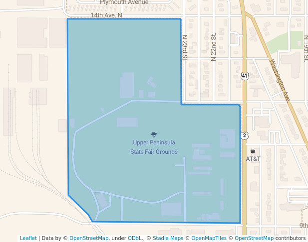 walking in Upper Peninsula State Fair Grounds map in Escanaba