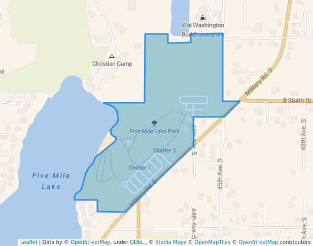 walking in Five Mile Lake Park map in Auburn