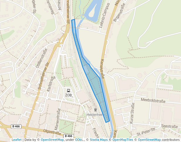 walking in Brenzpark Süd map in Heidenheim an der Brenz