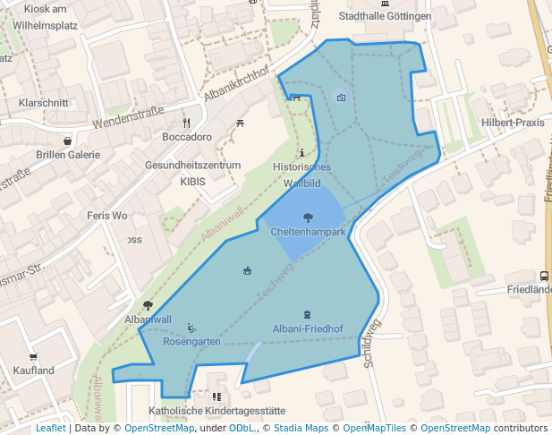 walking in Cheltenhampark map in Göttingen