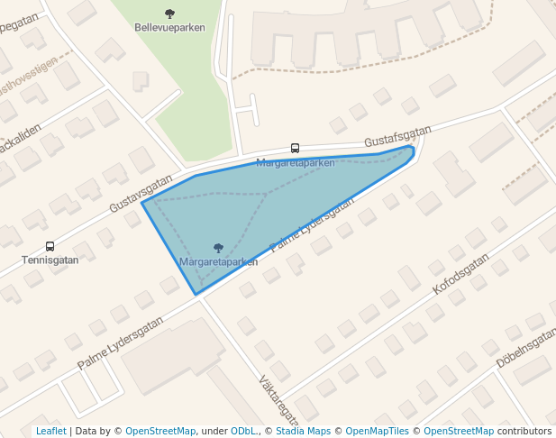 walking in Margaretaparken map in Ystad