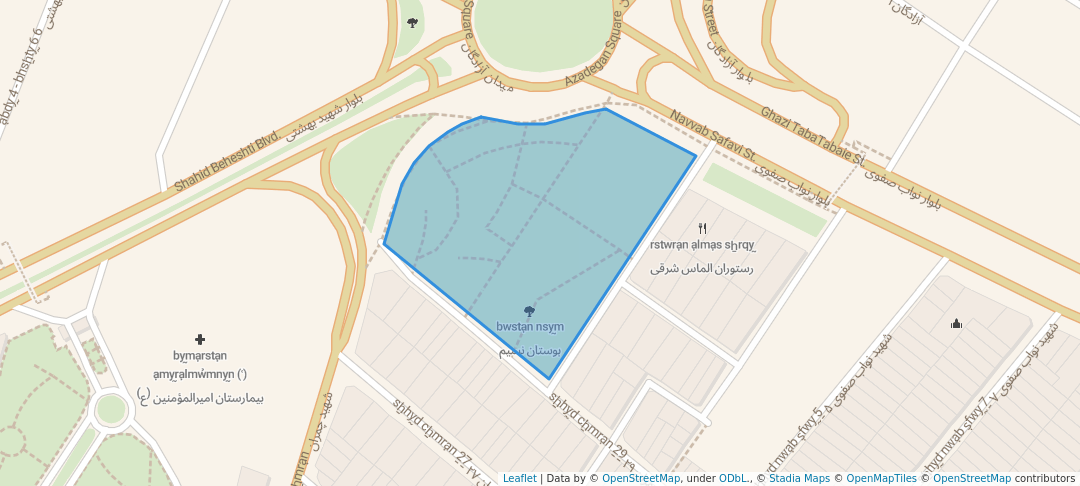 walking in بوستان نسیم map in قم،،