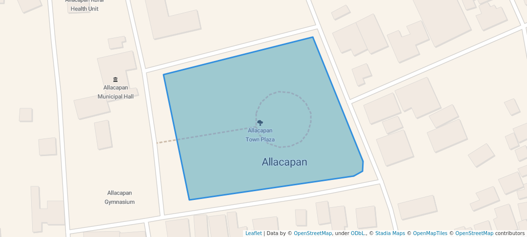 walking in Allacapan Town Plaza map in Allacapan