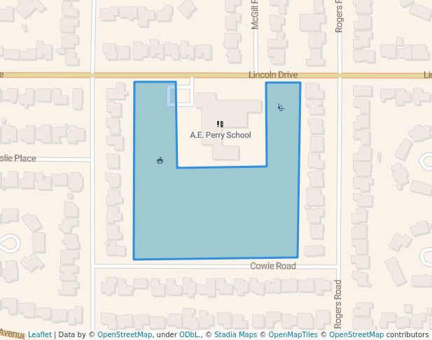 Dr. A.E. Perry Park in Regina | Map and Routes