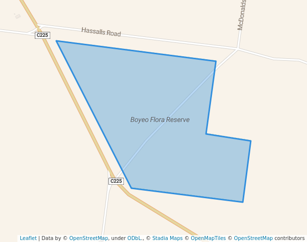 walking in Boyeo Flora Reserve map in Nhill