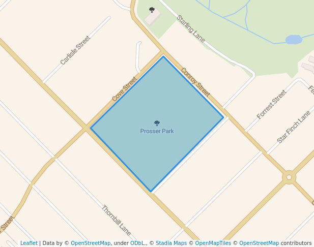 walking in Prosser Park map in Katanning