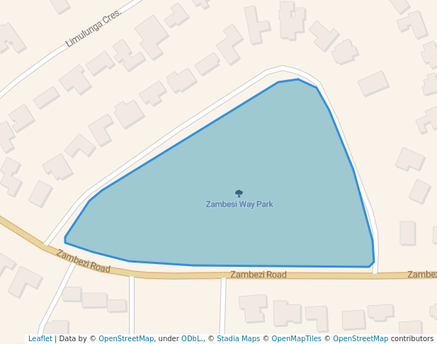 walking in Zambesi Way Park map in Kitwe