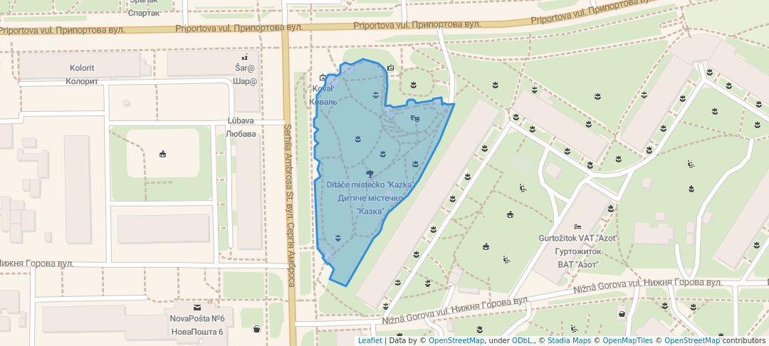 walking in Дитяче містечко Казка map in Cherkasy