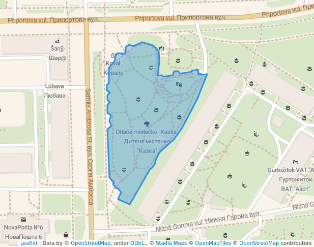 walking in Дитяче містечко Казка map in Cherkasy