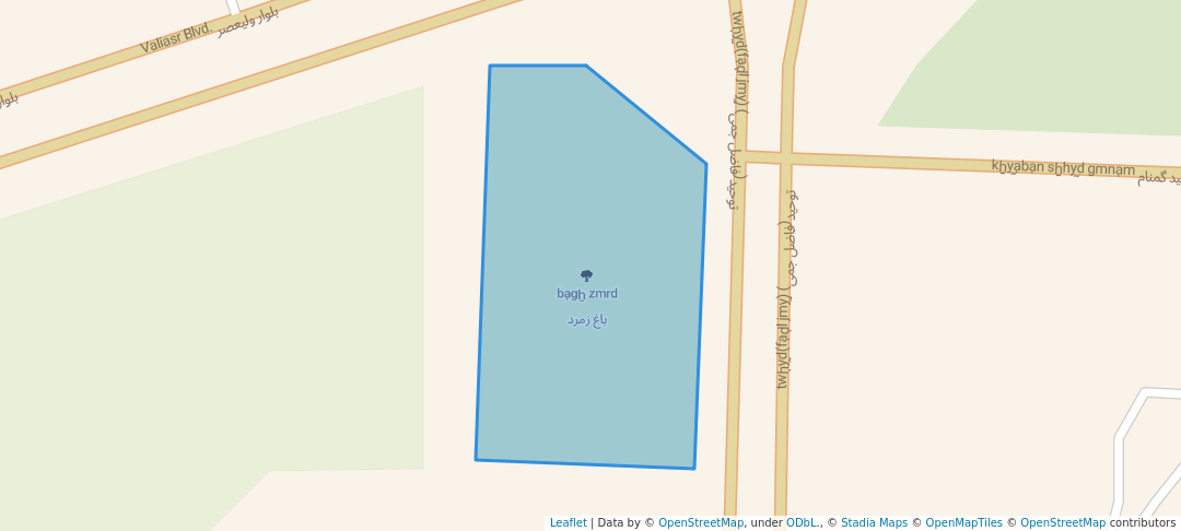 walking in باغ زمرد map in شهرک توحید