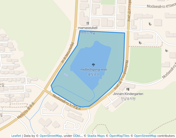 walking in 물빛공원 map in Gwangju