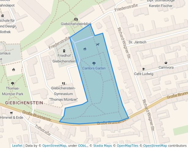walking in Cantors Garten map in Halle (Saale)