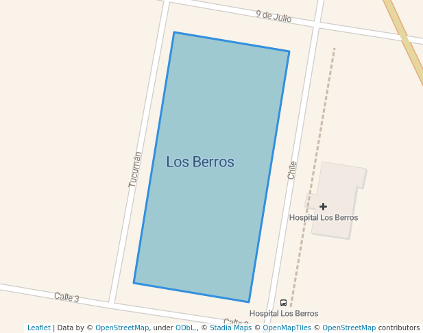 walking in Plaza Minero map in Los Berros